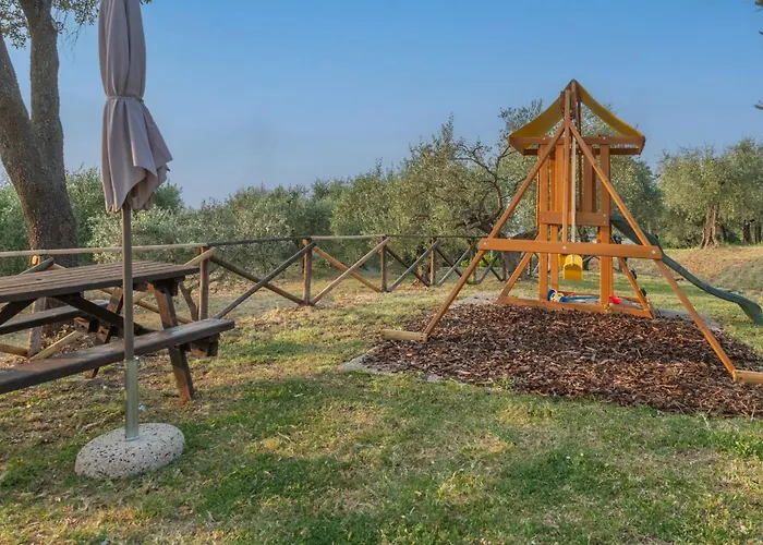 Umbrian Farmhouse Lake And Olive Grove View